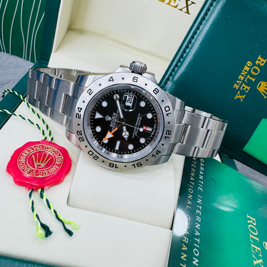 Rolex Explorer II Automatic Black Dial Stainless Steel Chain Men’s Watch