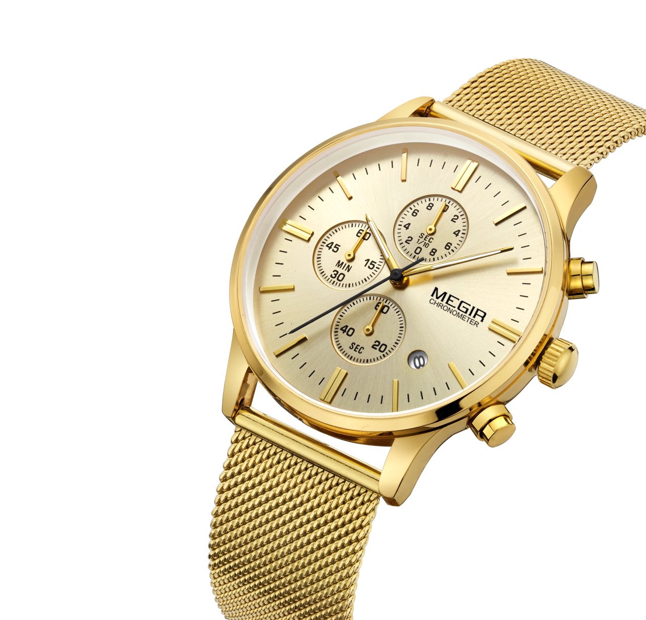 Megir ML2011GBN-7N0 Quartz Chronograph Rosegold Stainless Steel Strap Men’s watch
