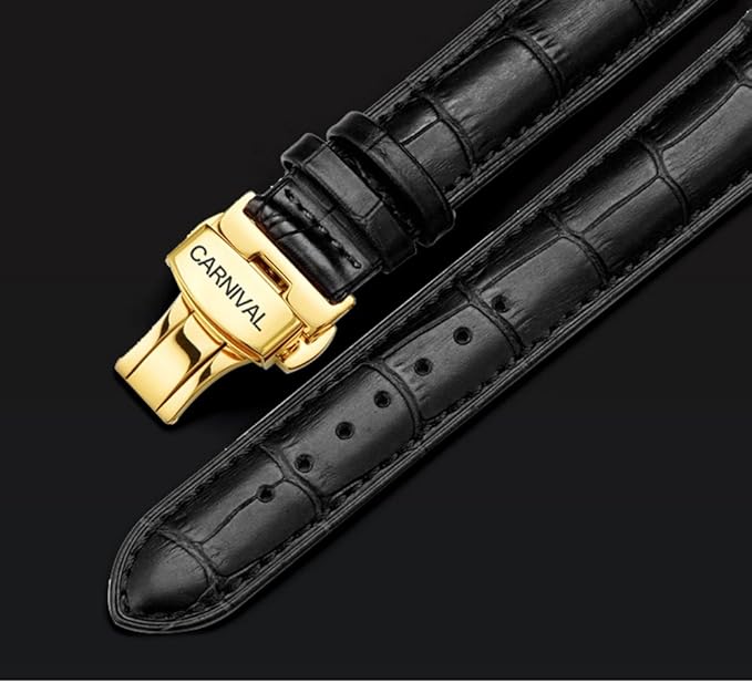 Carnival 8762g Kinetic Power Display Automatic Stainless Steel Dial & Genuine Leather Strap Men’s Watch