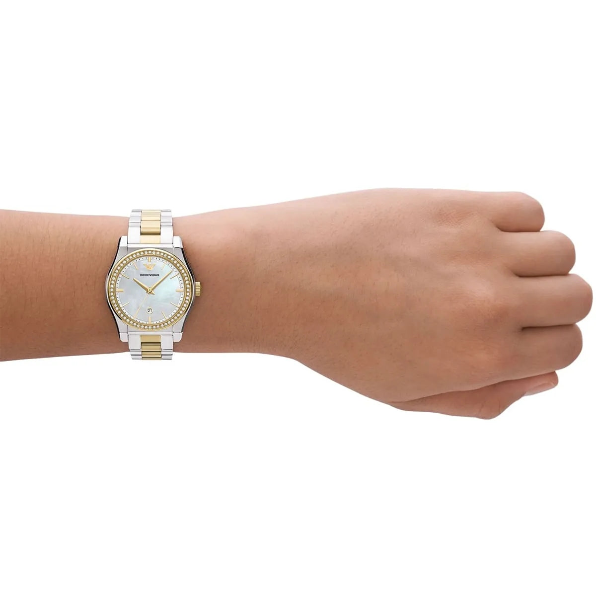 Emporio Armani AR11559 Quartz Mother-of-Pearl Dial Stainless Steel Chain Lady’s Watch