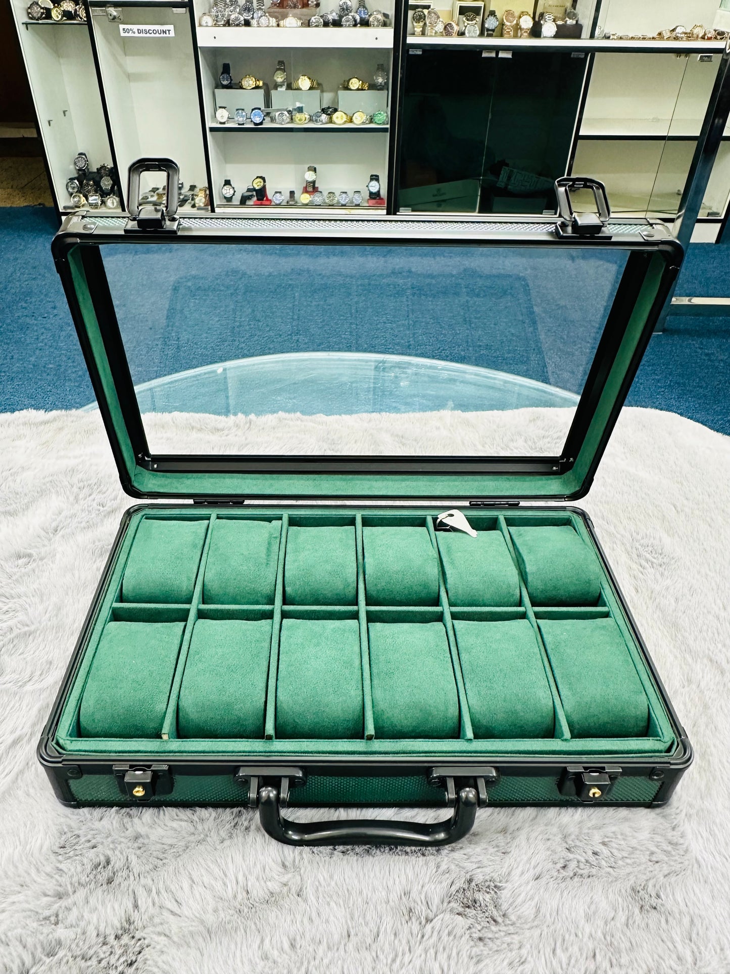 Aluminium Box 12 Slot Green Color