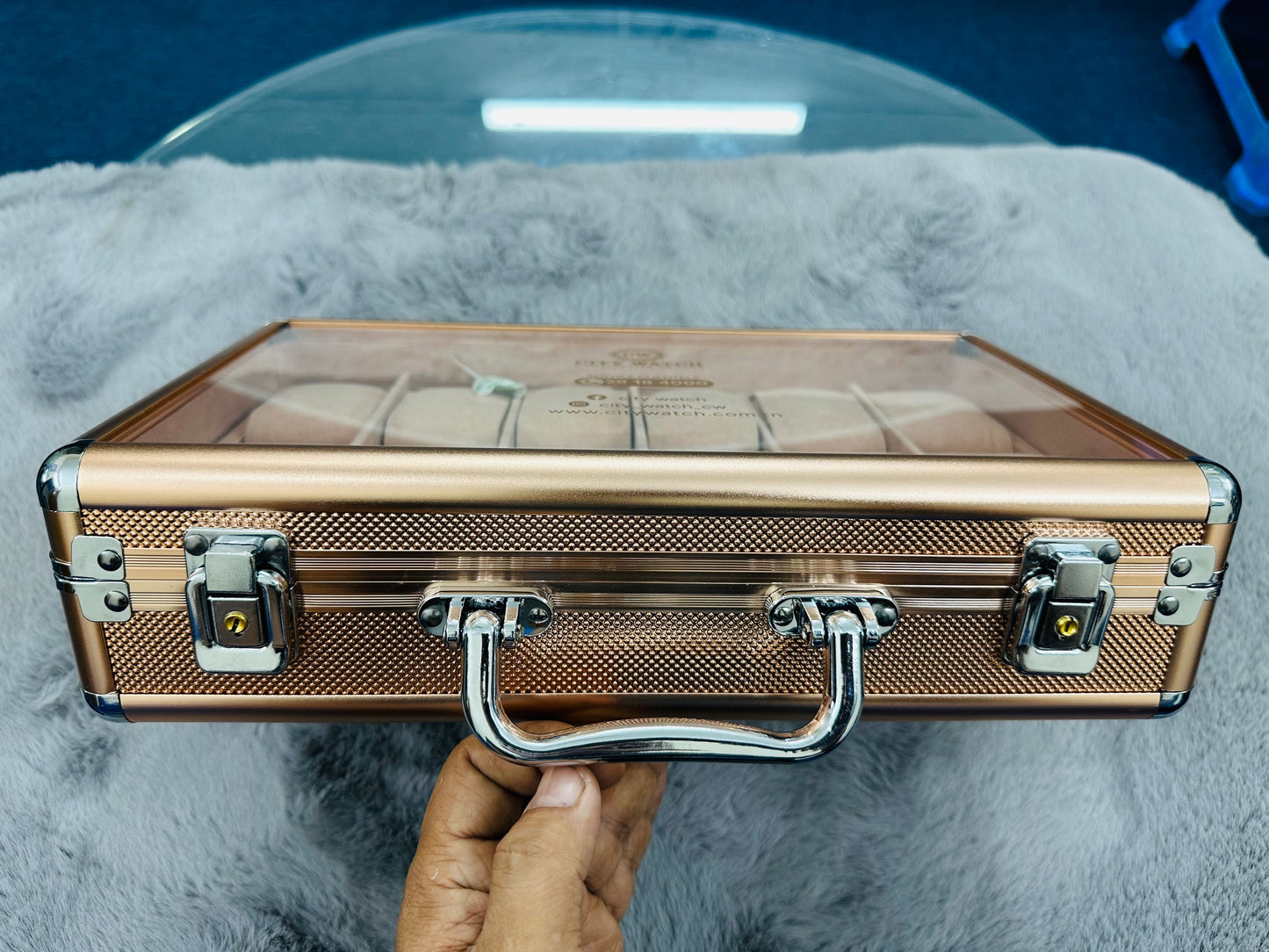 Aluminium Box 12 Slot Rose Gold Color