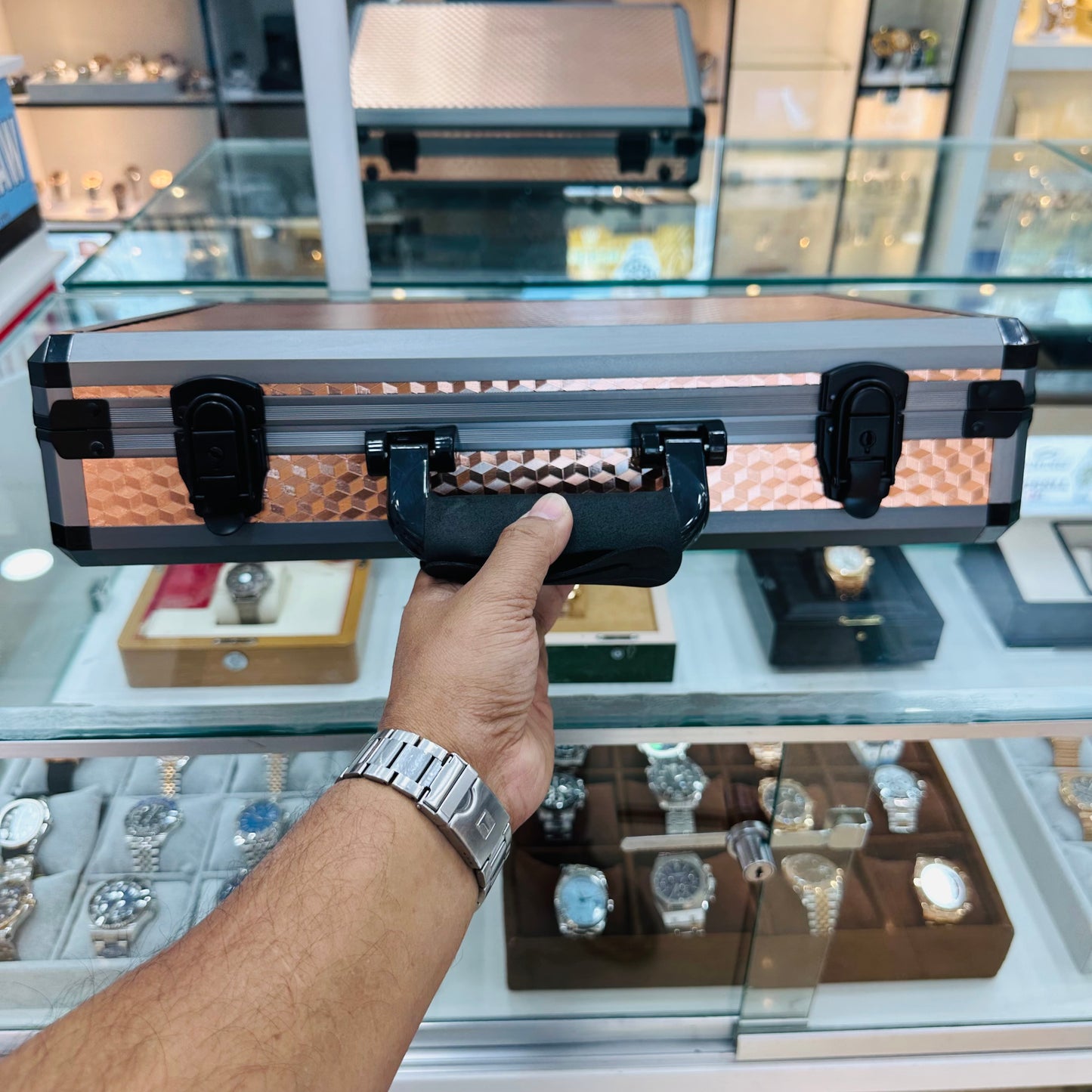 Aluminium Box 24 Slot Rose Gold Color