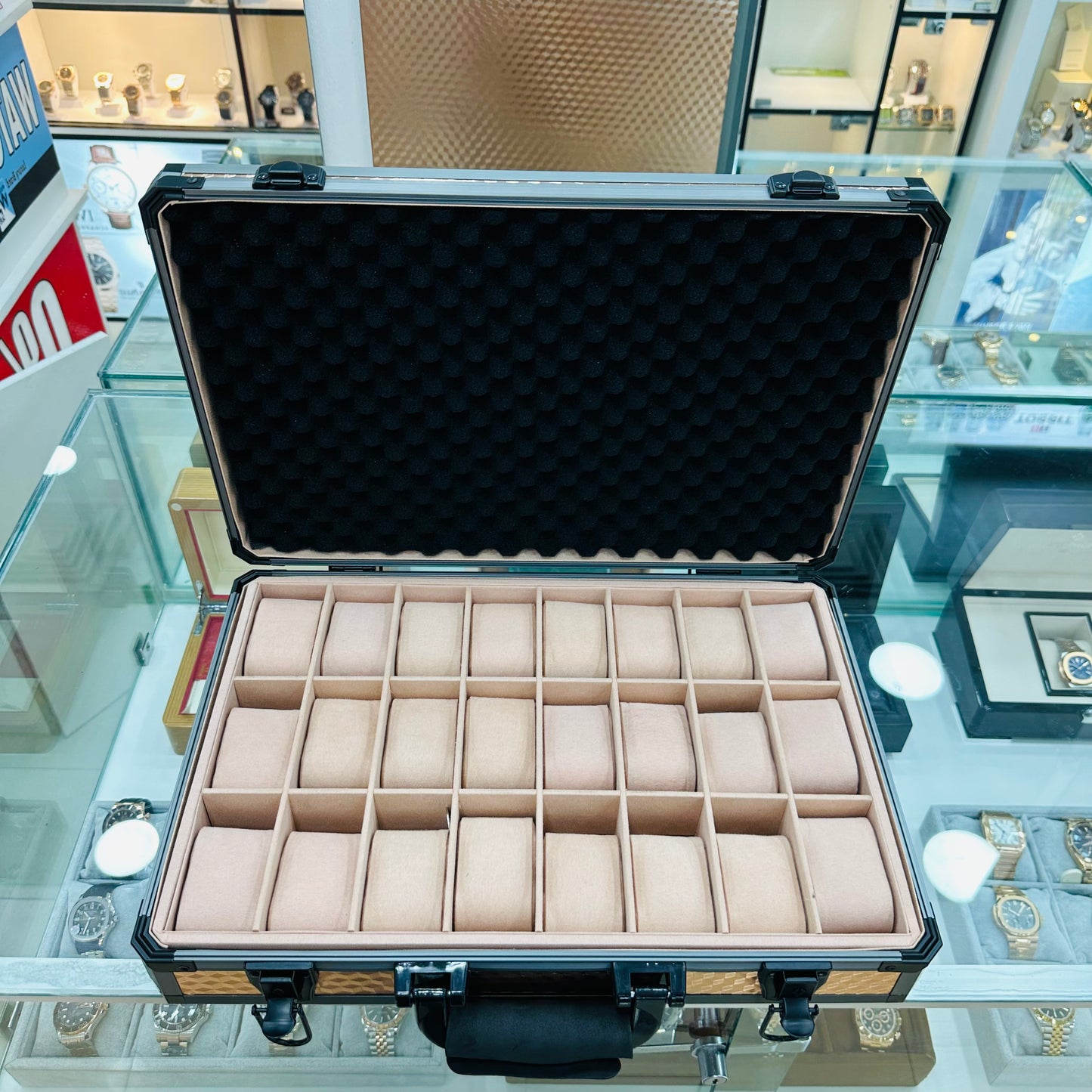 Aluminium Box 24 Slot Rose Gold Color
