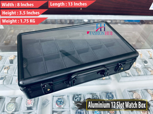 Aluminium Box 12 Slot Black
