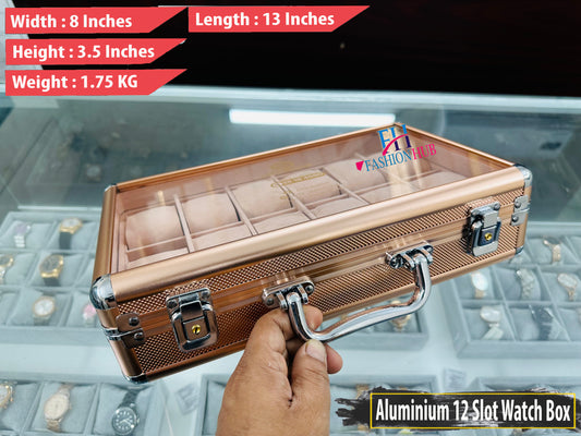 Aluminium Box 12 Slot Rose Gold Color