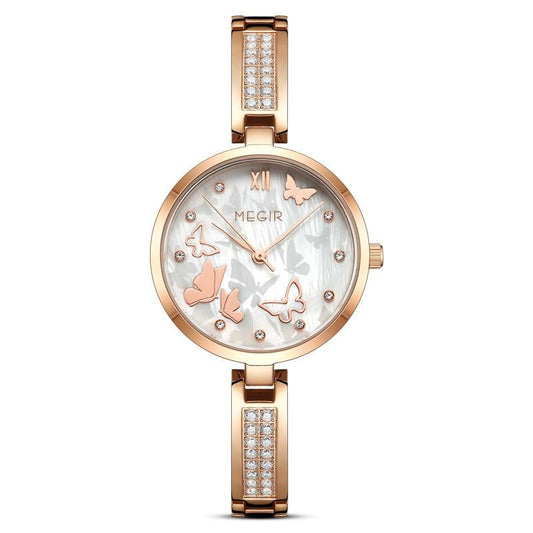 Megir M-7018 Quartz Rosegold Stainless Steel Chain Women’s watch