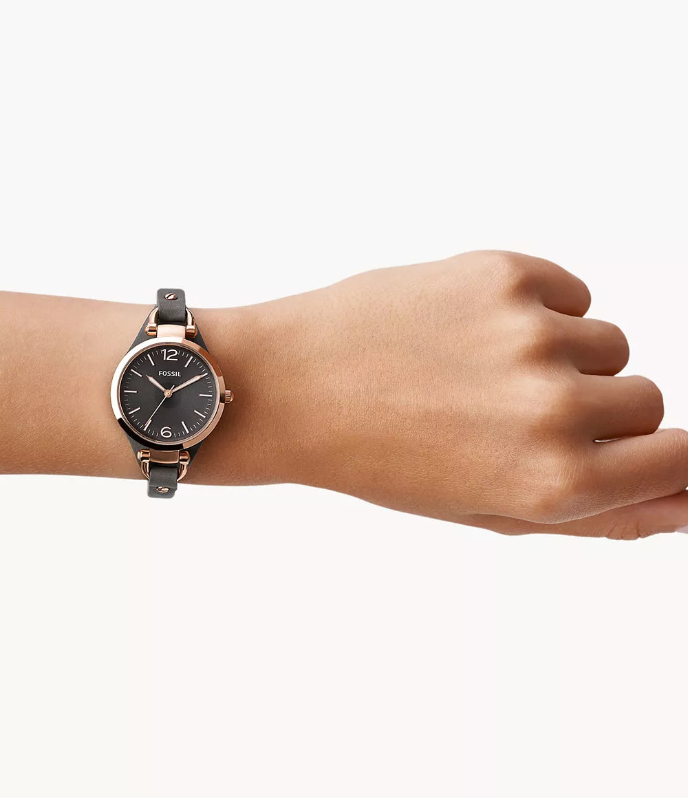 Fossil ES3077 Georgia Smoke Leather Quartz Women’s Watch