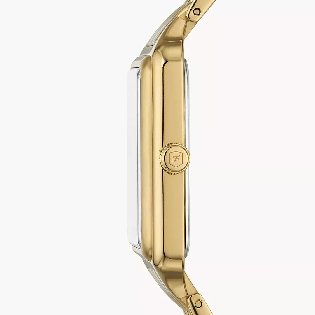 Fossil Raquel ES5304 Quartz Mother of Pearl Dial Stainless Steel Gold-Tone Chain Lady’s Watch