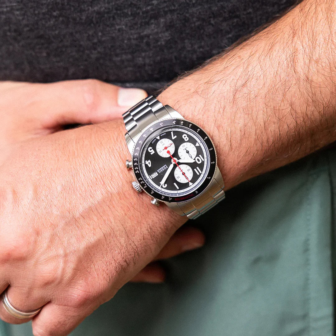 Fossil Sport Tourer FS6045 Chronograph Quartz Black Dial Stainless Steel Chain Men’s Watch
