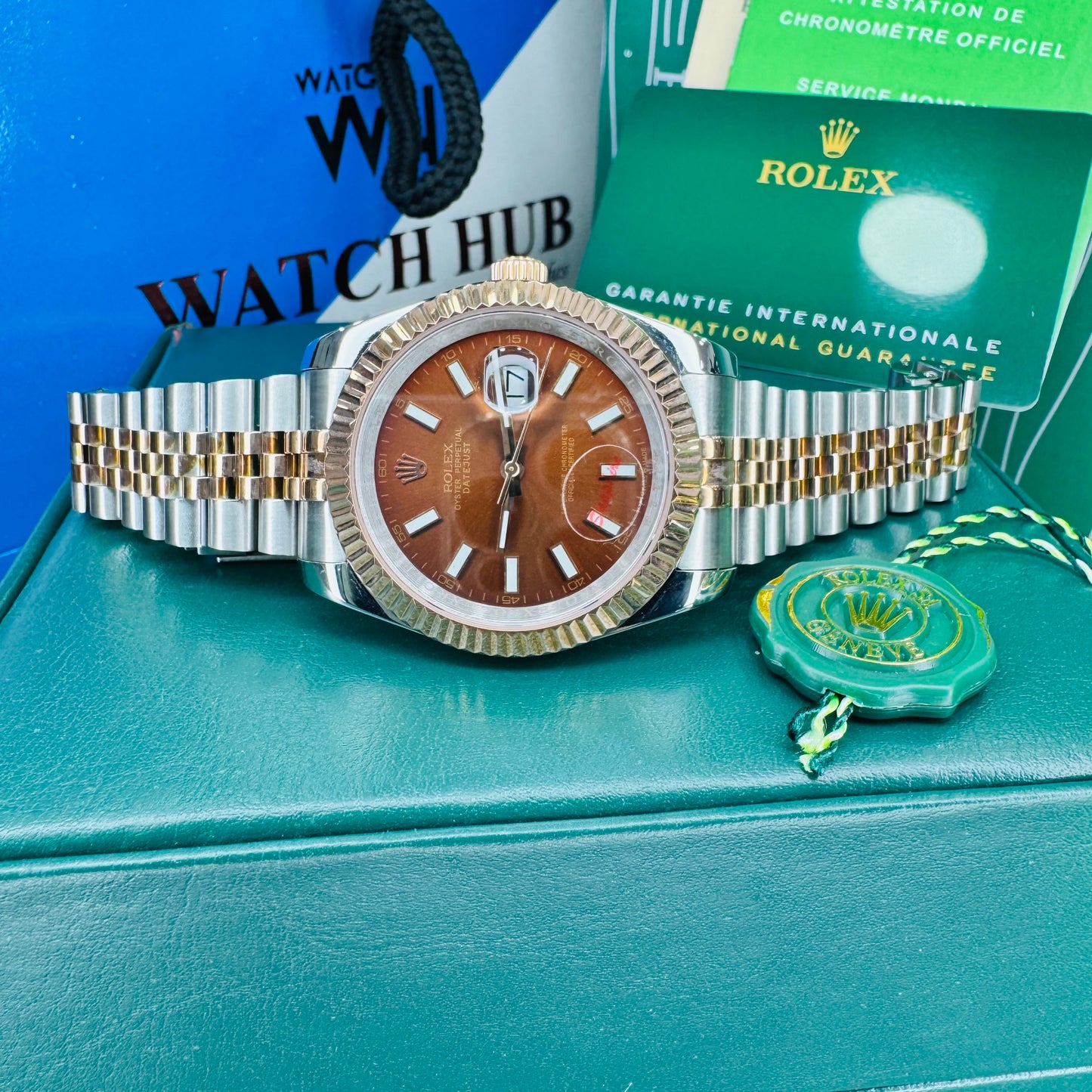 Rolex Datejust Dual-Tone Automatic Chocolate Dial Stainless Steel Jubilee Bracelet Men’s Watch
