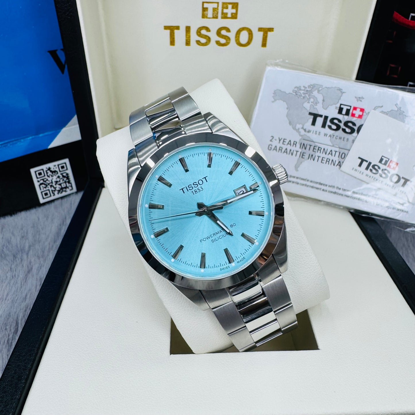 Tissot Gentleman Silicium Powermatic 80 Ice Blue Dial Automatic Stainless Steel Men’s Watch