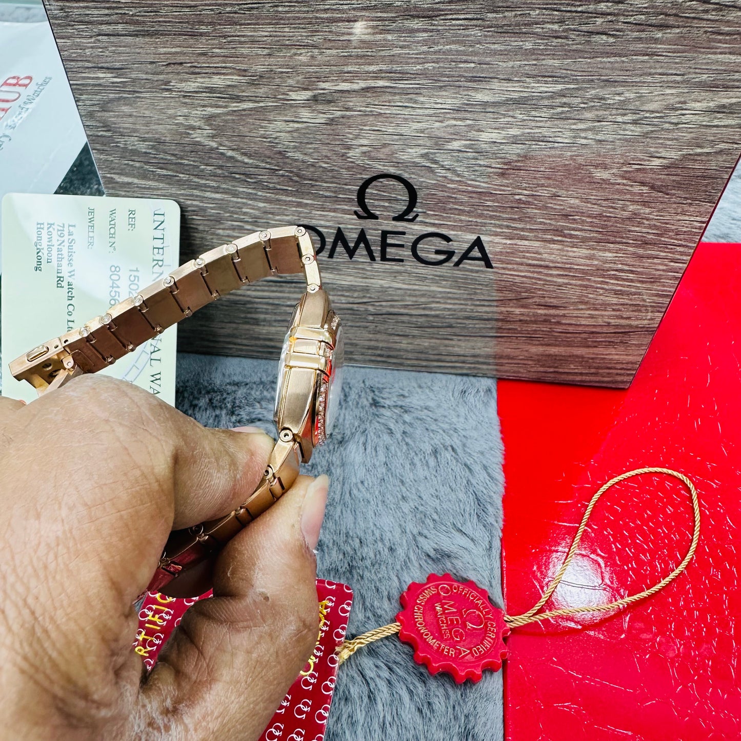 Omega Constellation Rose-Gold Stainless Steel Chain Quartz Women's Watch