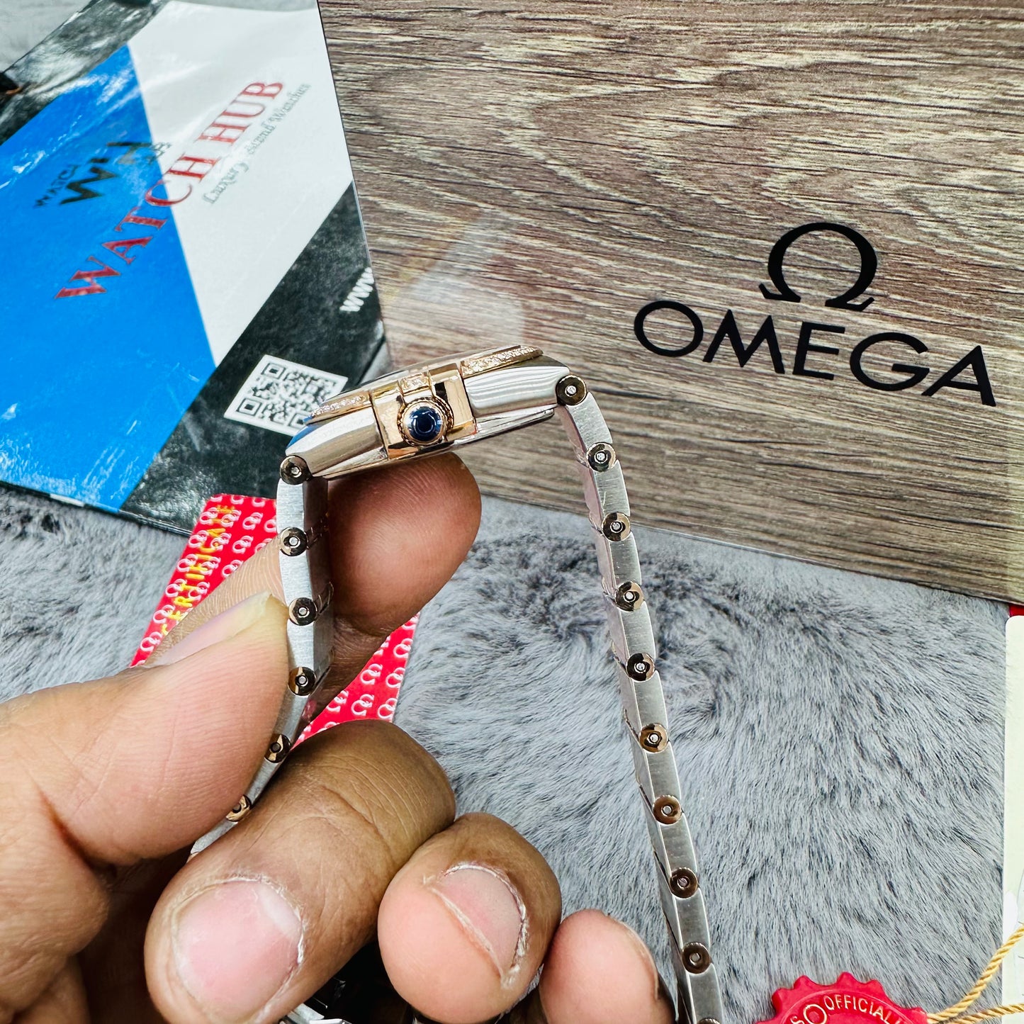 Omega Constellation Silver & Rose-Gold Stainless Steel Chain Quartz Women's Watch