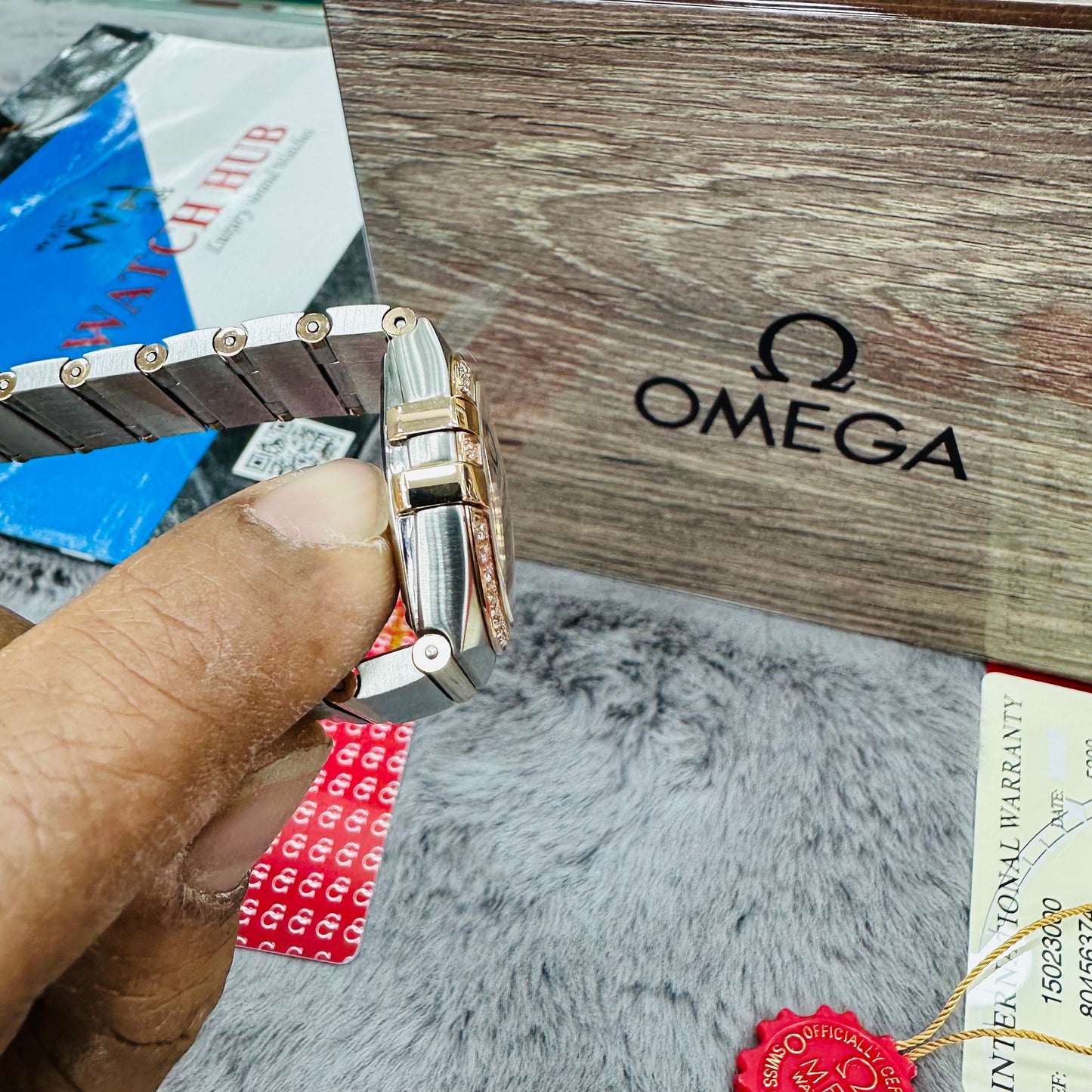 Omega Constellation Silver & Rose-Gold Stainless Steel Chain Quartz Women's Watch