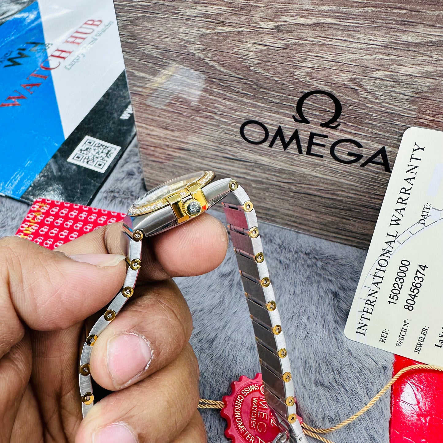 Omega Constellation Silver & Yellow Gold Stainless Steel Chain Quartz Women's Watch