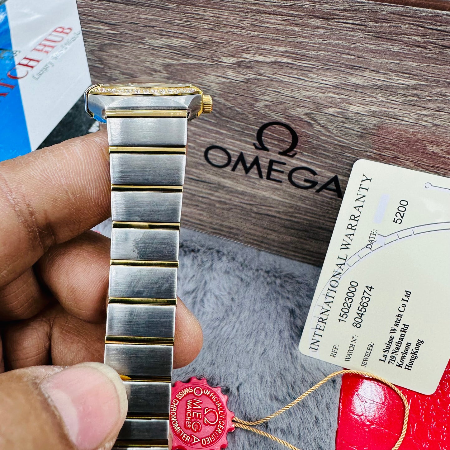 Omega Constellation Silver & Yellow Gold Stainless Steel Chain Quartz Women's Watch