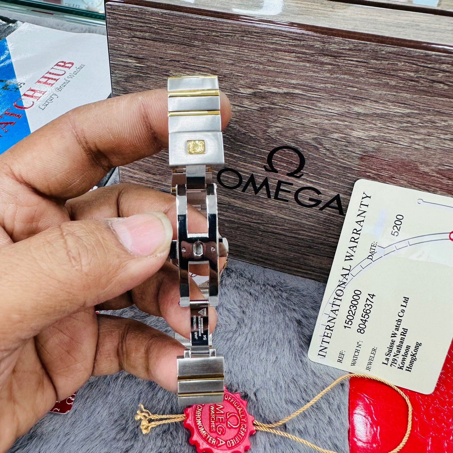 Omega Constellation Silver & Yellow Gold Stainless Steel Chain Quartz Women's Watch