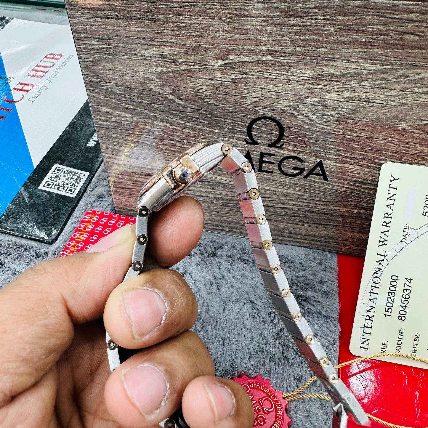 Omega Constellation Silver & Rose-Gold Stainless Steel Chain Quartz Women's Watch