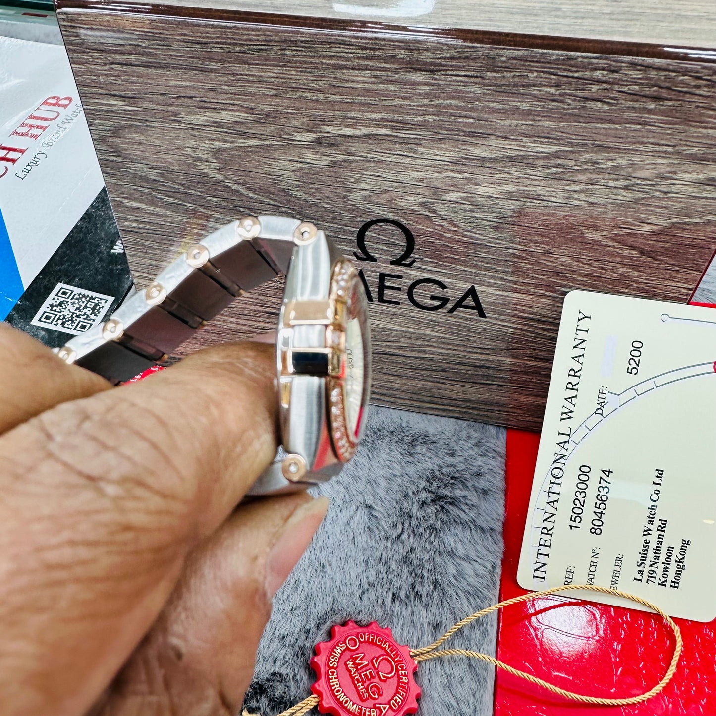 Omega Constellation Silver & Rose-Gold Stainless Steel Chain Quartz Women's Watch