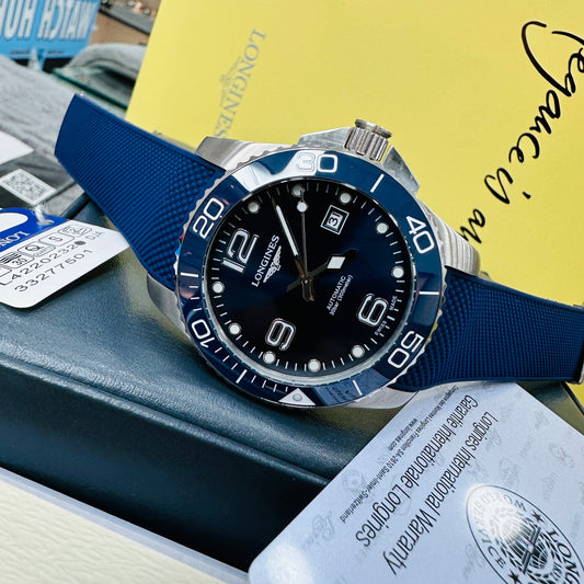 Longines Hydro Conquest Silver & Blue Color Automatic Silicon Strap Men’s Watch