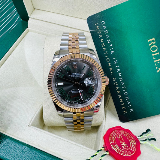 Rolex Datejust Wimbledon Oyster Perpetual Automatic Stainless Steel Chain Men’s Watch