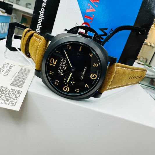 Panerai Luminor 1950 pam00441 GMT Automatic Genuine Leather Strap Men’s Watch