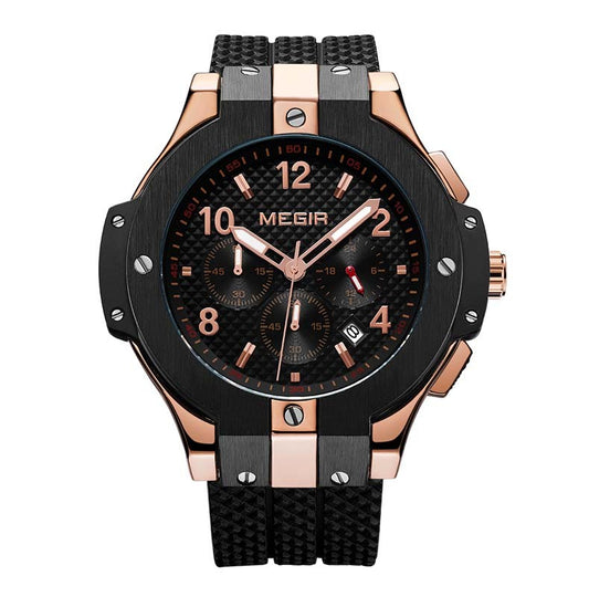 Megir 2050G Dual Tone Chronograph Silicon Strap Men’s watch
