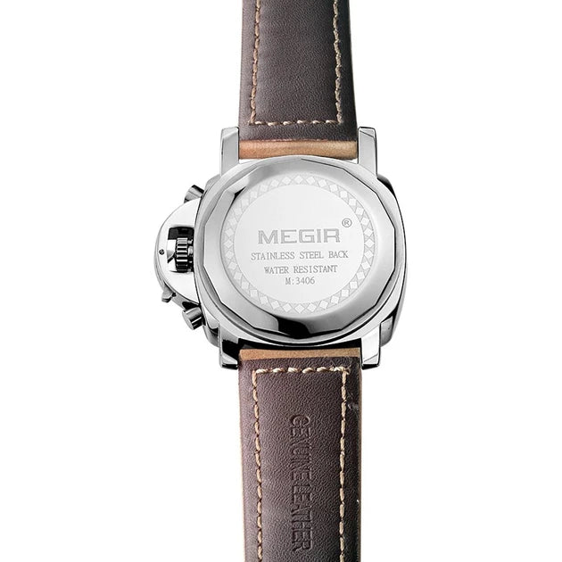 Megir ML3406GBN-7 Chronograph Quartz Brown Genuine Leather Men’s watch