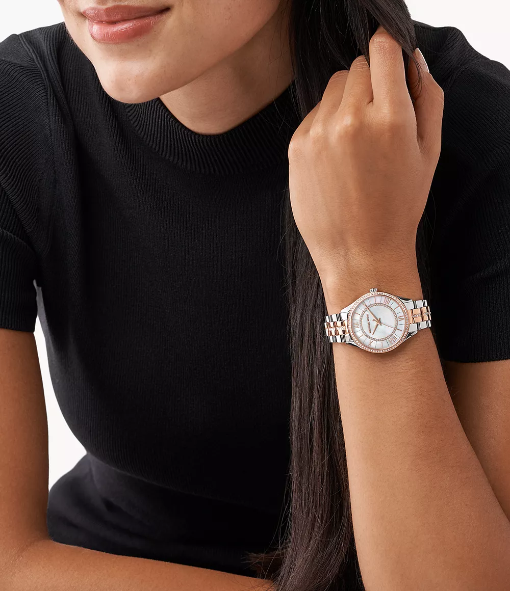Michael Kors Lauryn MK3979 Quartz Stainless Steel Chain Two-Tone Ladies Watch