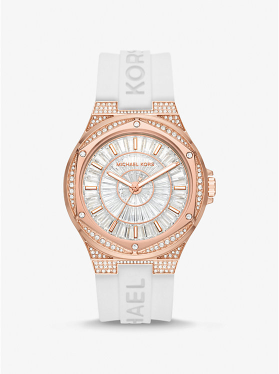 Michael Kors Lennox MK7248 Quartz Stainless Steel Silicone Strap Ladies Watch