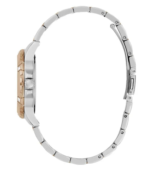 Guess Mist GW0723L2 Chronograph Quartz Burgundy Dial Two-Tone Stainless Steel Chain Lady's Watch