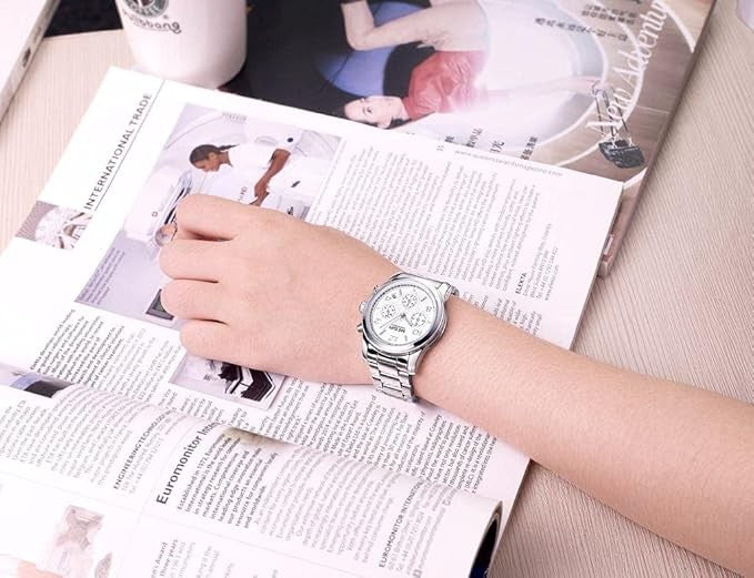 Megir MS2057L-7 Chronograph Quartz Silver Stainless Steel chain Women’s watch