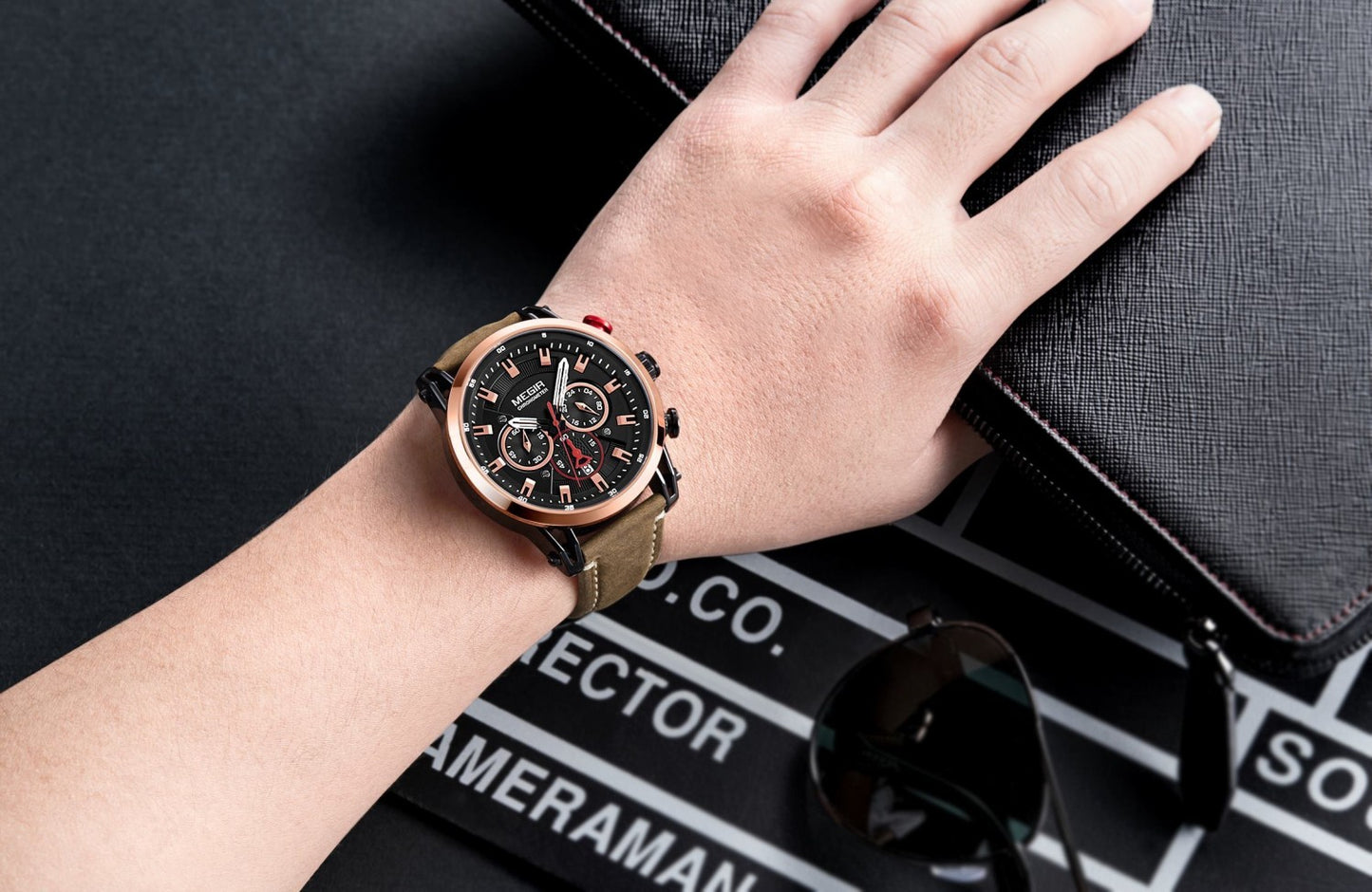 Megir ML2085GB-REBN-1N0 Chronograph Quartz Brown Genuine Leather Men’s watch