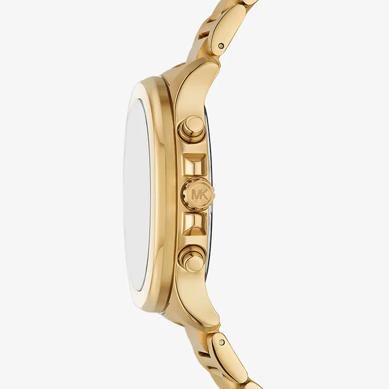 Michael Kors Sage Oversized MK9192 Black Dial Chronograph Quartz Golden Tone Stainless Steel Chain Men’s Watch
