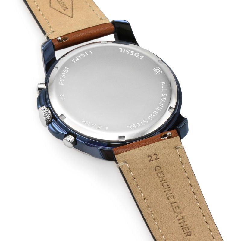 Fossil FS5151 Chronograph Quartz Genuine Leather Strap Men’s Watch