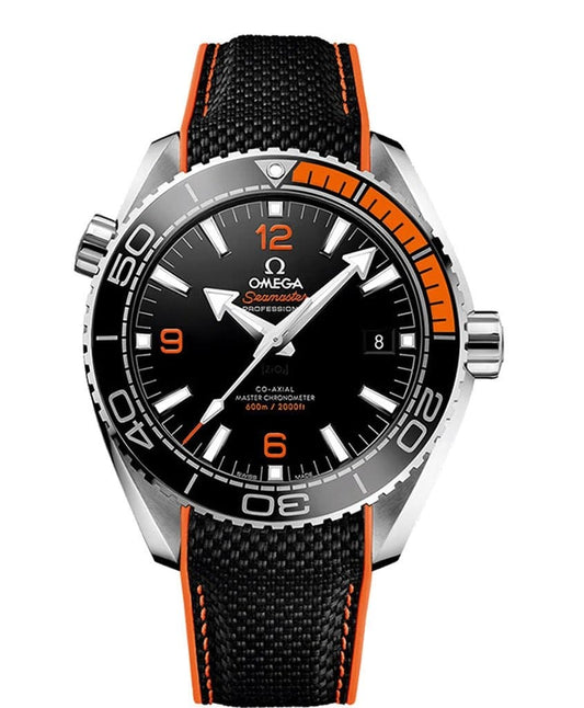 Omega Seamaster Professional Planet Ocean Dual Tone Bezel Automatic Stainless Steel Silicone Strap Men's Watch