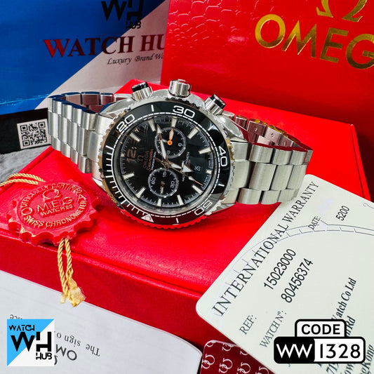 Omega Seamaster Professional Planet Ocean Quartz Chronograph Stainless Steel  Men's Watch