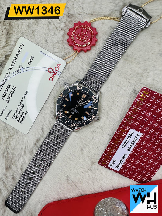 Omega Seamaster Professional Diver 300M Co-Axial Master Chronometer Automatic Bond 007 Edition Stainless Steel Chain Men's Watch