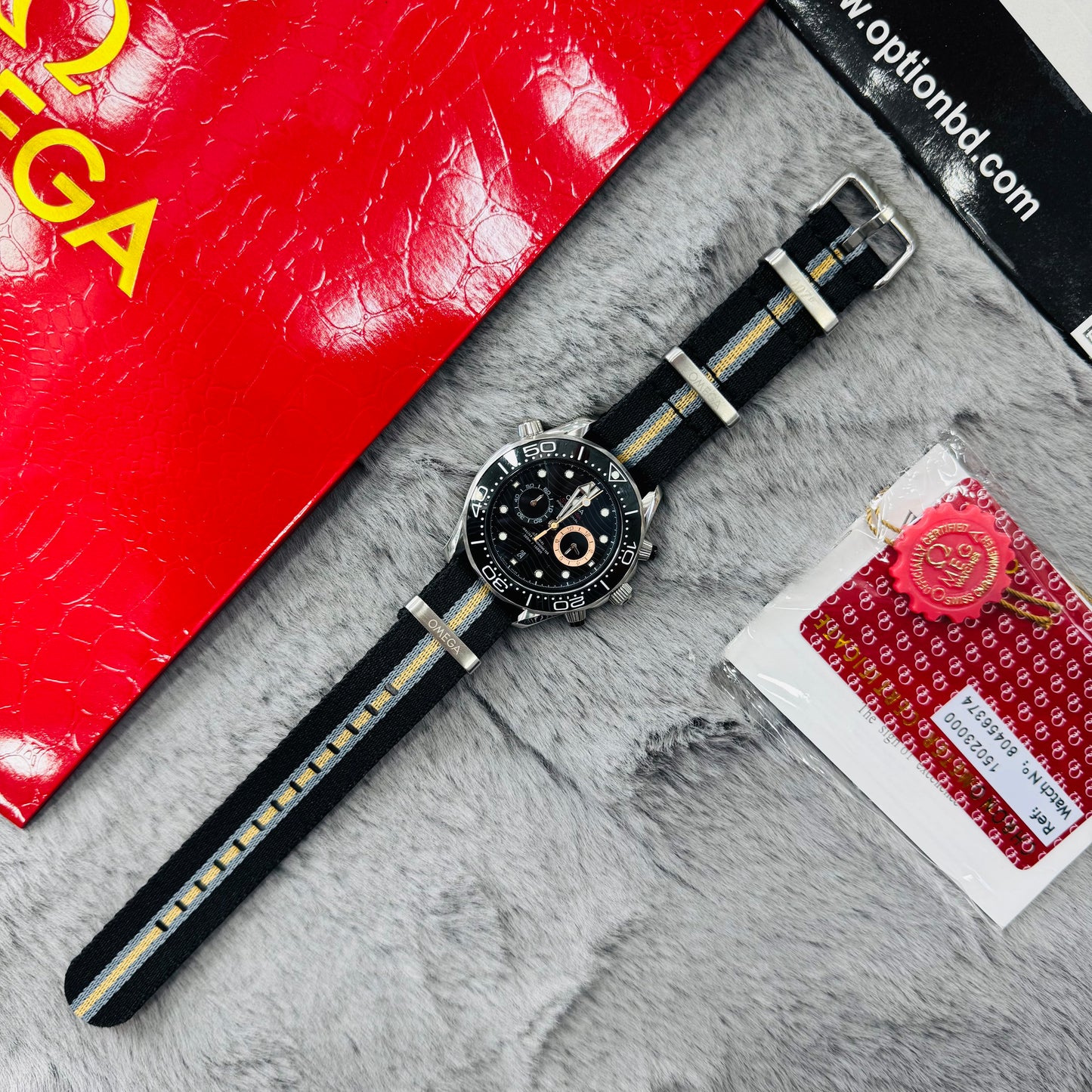 Omega Seamaster Diver 300M Chronograph Quartz "007 First Light" Stainless Steel Edition Nato Strap Men's Watch
