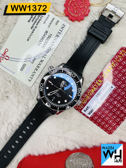 Omega Seamaster Professional Diver 300M Co-Axial Master Chronometer Automatic Stainless Steel Silicon Strap Men's Watch