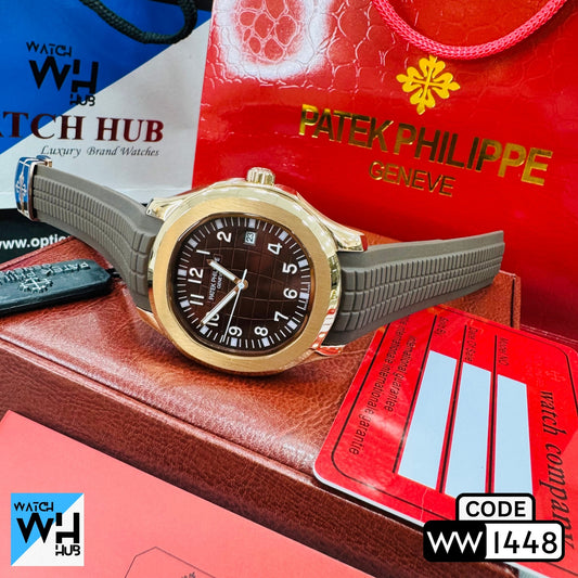 Patek Philippe Aquanaut  Stainless Steel Automatic Rose Gold Silicone Strap European Standard Men's Watch