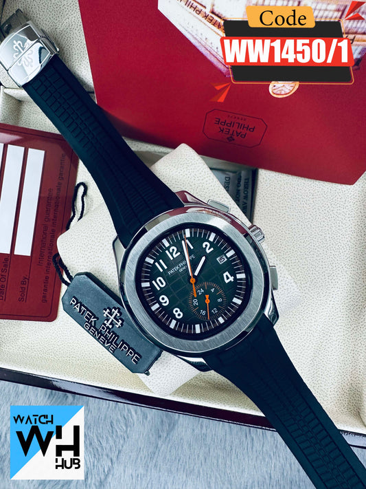 Patek Philippe Nautilus Stainless Steel Automatic Black Silicone Strap Europe standard watch