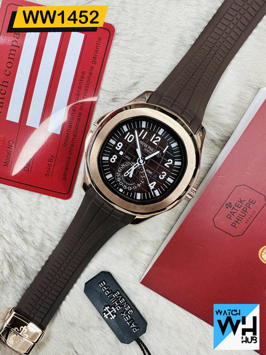 Patek Philippe Nautilus Stainless Steel Automatic Brown Silicone Strap Europe standard watch