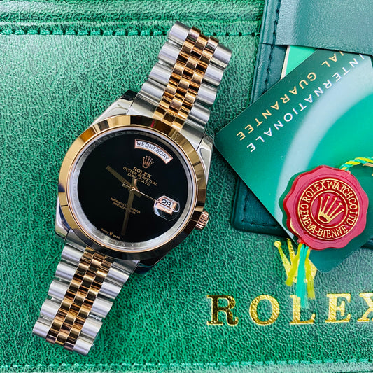 Rolex Day-Date Automatic Rose Gold & Silver Dual Tone Stainless Steel Men’s Chain Watch