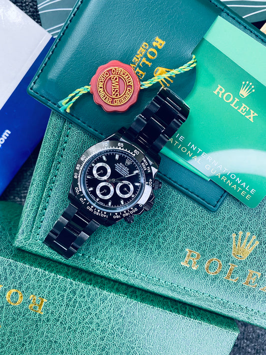 Rolex Daytona Full Black With Black Dial Oyster Perpetual Automatic Stainless Steel Chain Men’s Watch
