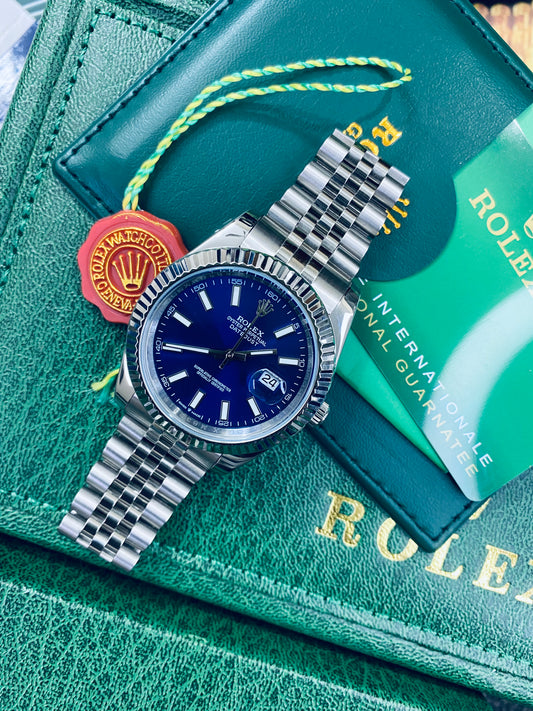 Rolex Datejust Blue Dial Oyster Perpetual Automatic Stainless Steel Chain Men’s Watch