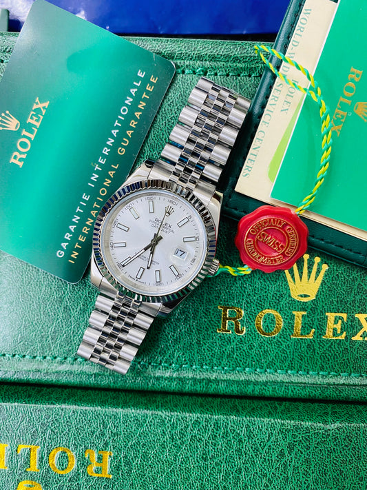 Rolex Datejust Full Silver Oyster Perpetual Automatic Stainless Steel Chain Men’s Watch