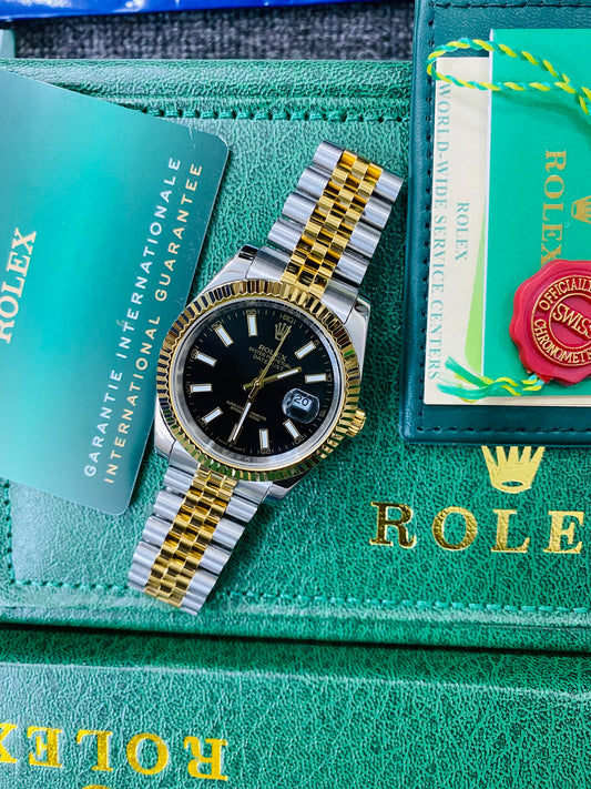 Rolex Datejust Black Dial Oyster Perpetual Automatic Stainless Steel Chain Men’s Watch
