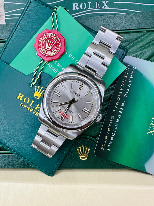Rolex Oyster Perpetual  Automatic Full Silver Color With Silver Dial Stainless Steel Chain Men’s Watch